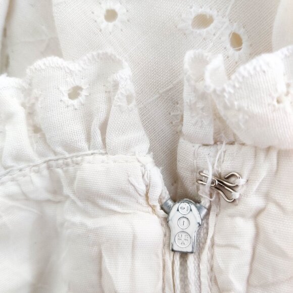 Candi Jones White Lace Shoulder Tie Peplum Midi Sundress XS - Picture 8 of 9